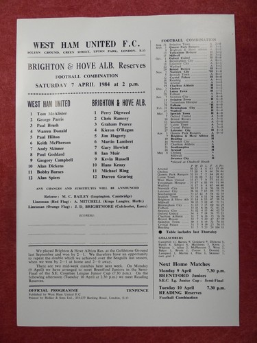 Whu brighton hove albion - v,